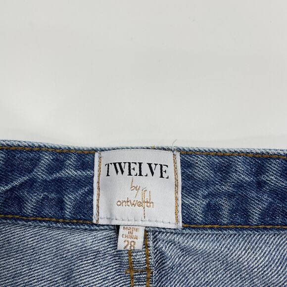 TWELVE by ONTWELFTH Womens Jeans Distressed Size 28 Tapered High Waist Y2K Taper - Picture 2 of 9